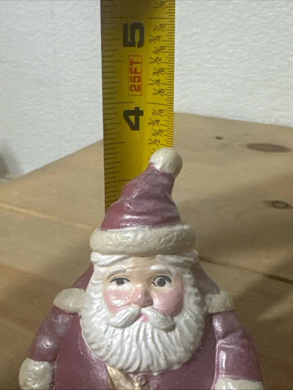 Vintage Jim Shore 1990 Roly Poly Santa Claus Figurine Pink Red Gold Bag Rare